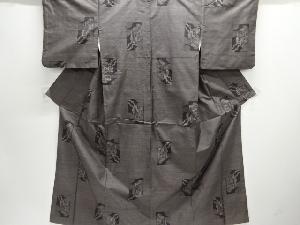 大特価品　御所車模様織り出し本場泥大島紬着物(9マルキ)